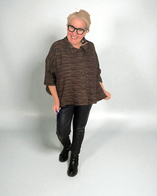 Oversize-JACKE "Urban Rebel"  – Braun/Schwarz