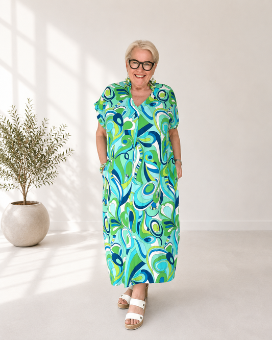 Kleid SORENTO – Türkis/Grün