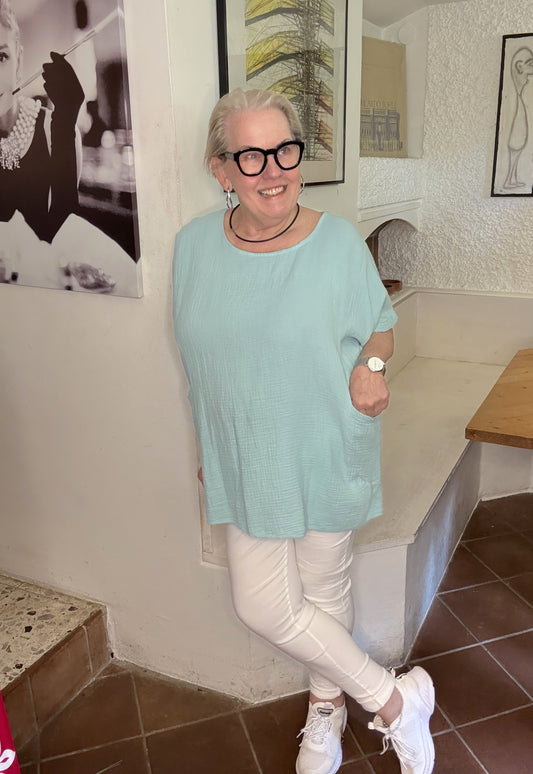 MUSSELIN T-SHIRT in vielen Farben