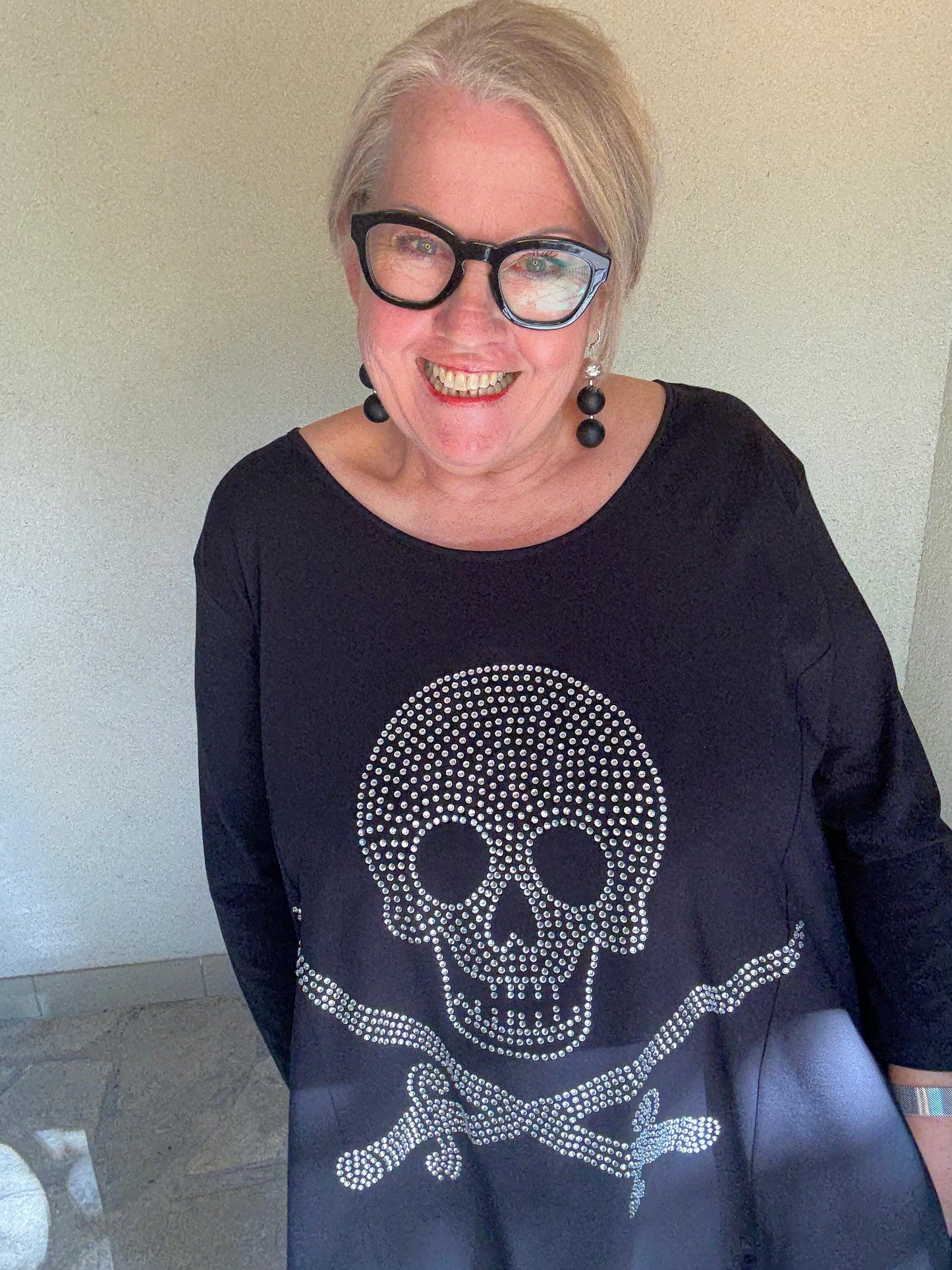 Rock your Curves – Skull Tunika mit Strass
