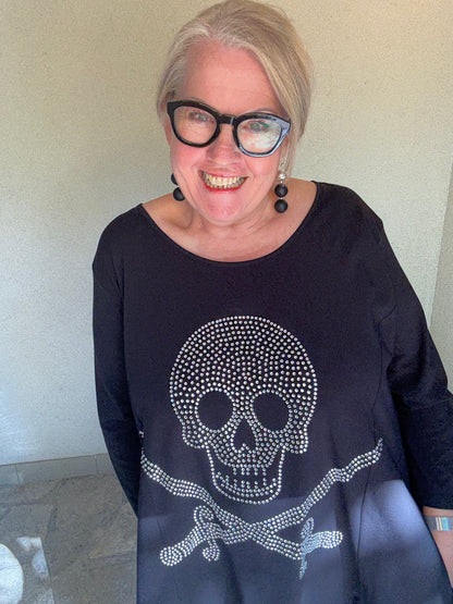 Rock your Curves – Skull Tunika mit Strass