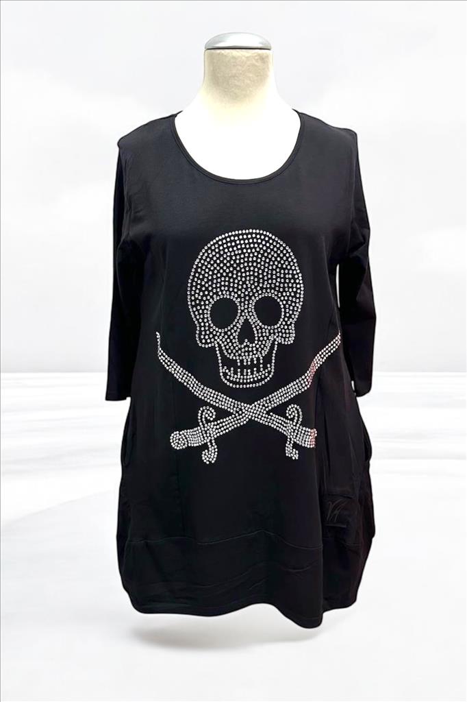 Rock your Curves – Skull Tunika mit Strass