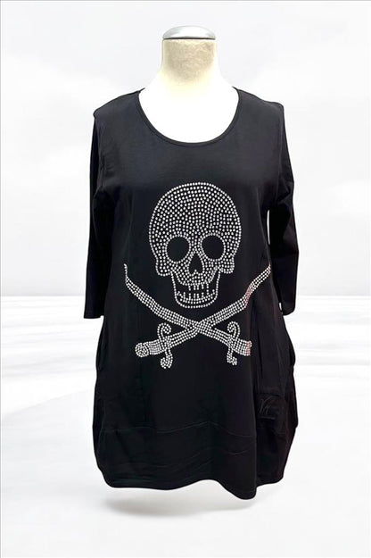 Rock your Curves – Skull Tunika mit Strass